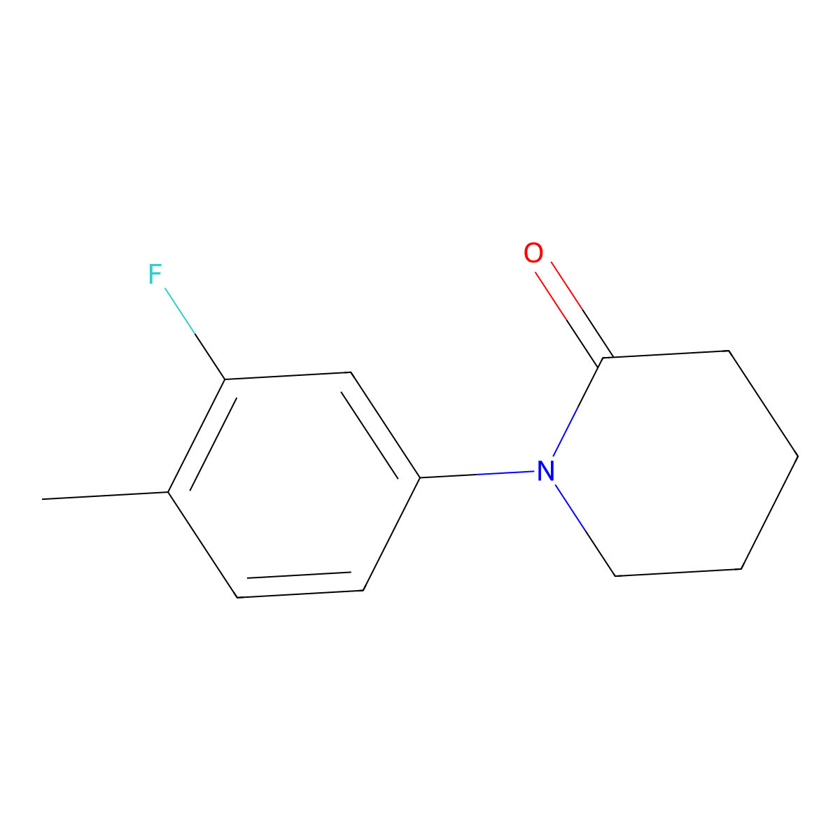 1-(3-Fluoro-4-methylphenyl)piperidin-2-one molecular structure, CAS 2060020-41-7