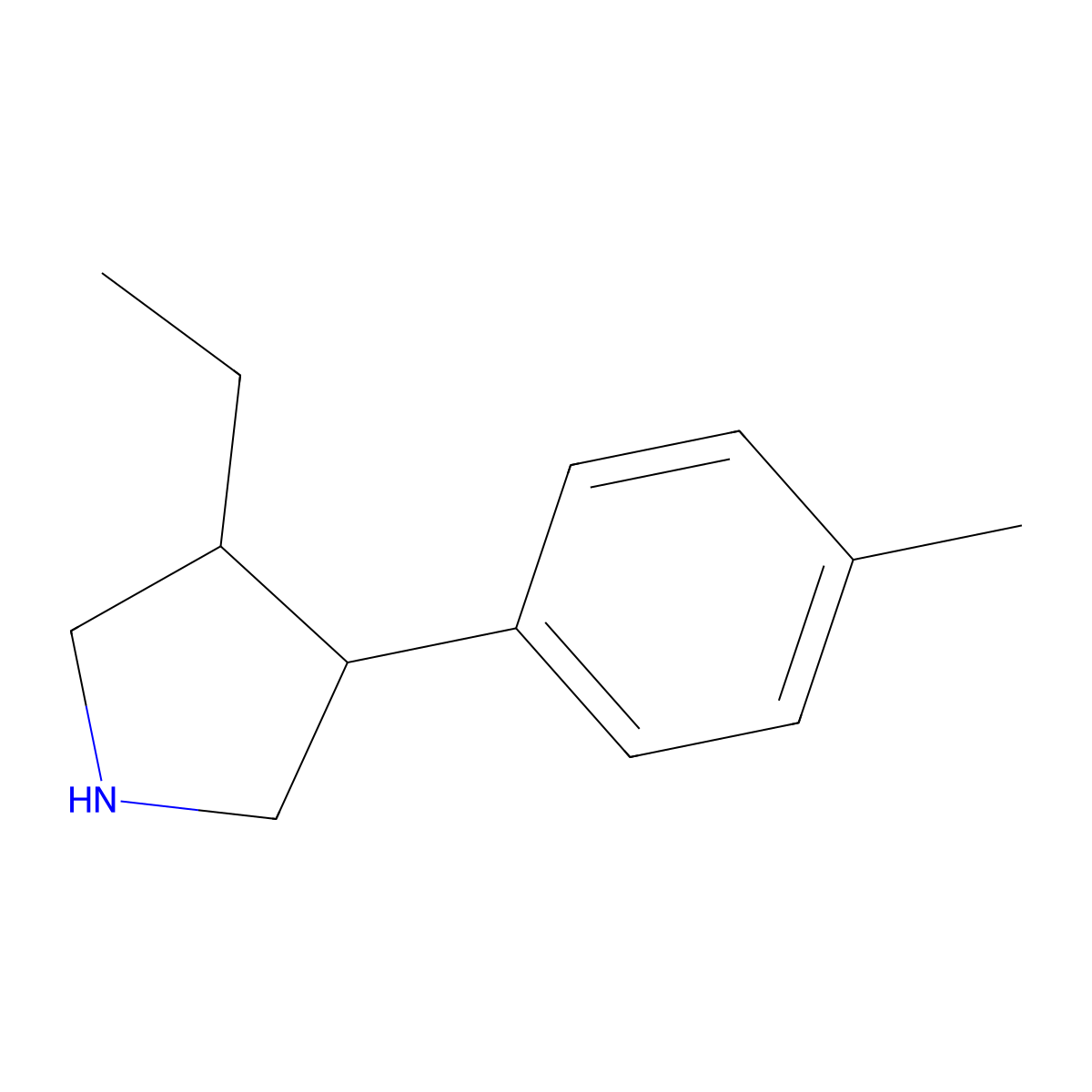 3-Ethyl-4-(4-methylphenyl)pyrrolidine molecular structure, CAS 2060020-43-9