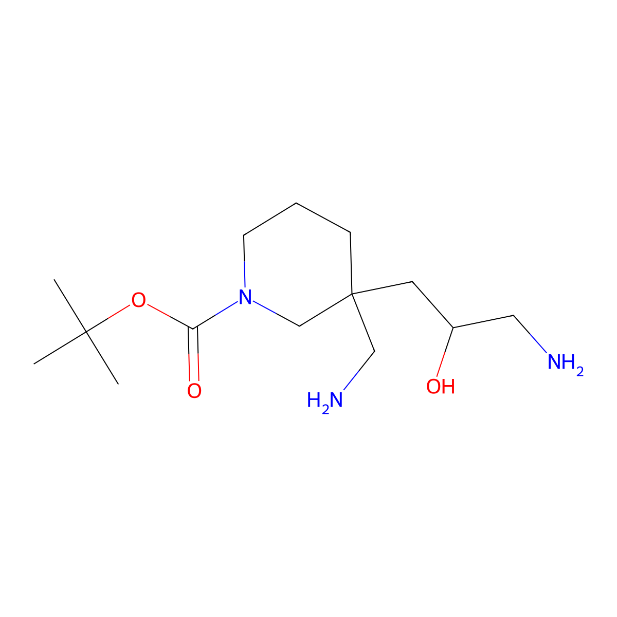 tert-Butyl 3-(3-amino-2-hydroxypropyl)-3-(aminomethyl)piperidine-1-carboxylate molecular structure, CAS 2060020-44-0