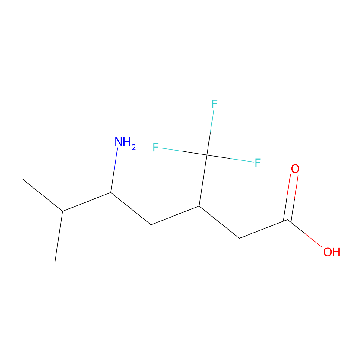 5-Amino-6-methyl-3-(trifluoromethyl)heptanoic acid molecular structure, CAS 2060020-45-1