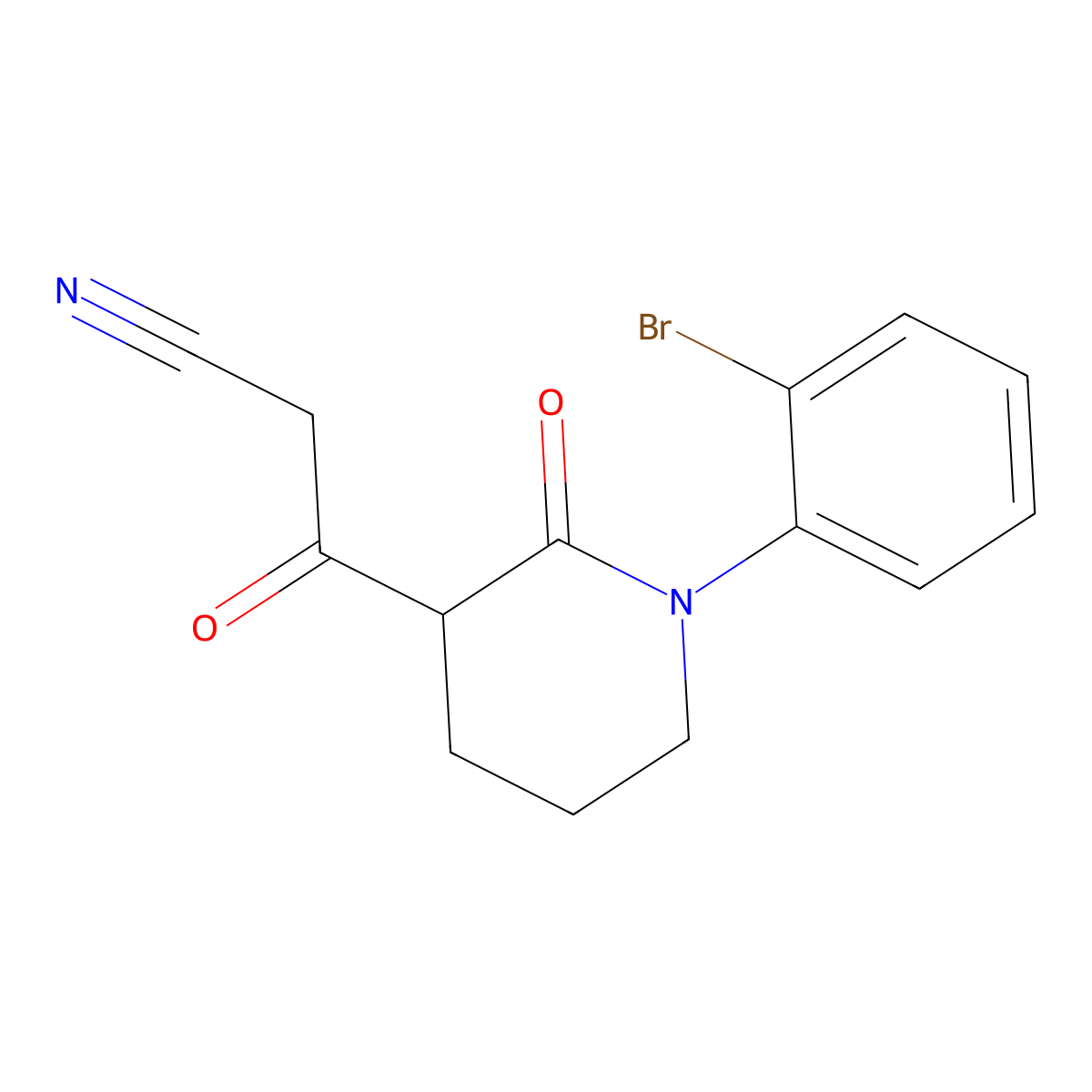 3-[1-(2-Bromophenyl)-2-oxopiperidin-3-yl]-3-oxopropanenitrile molecular structure, CAS 2060020-54-2