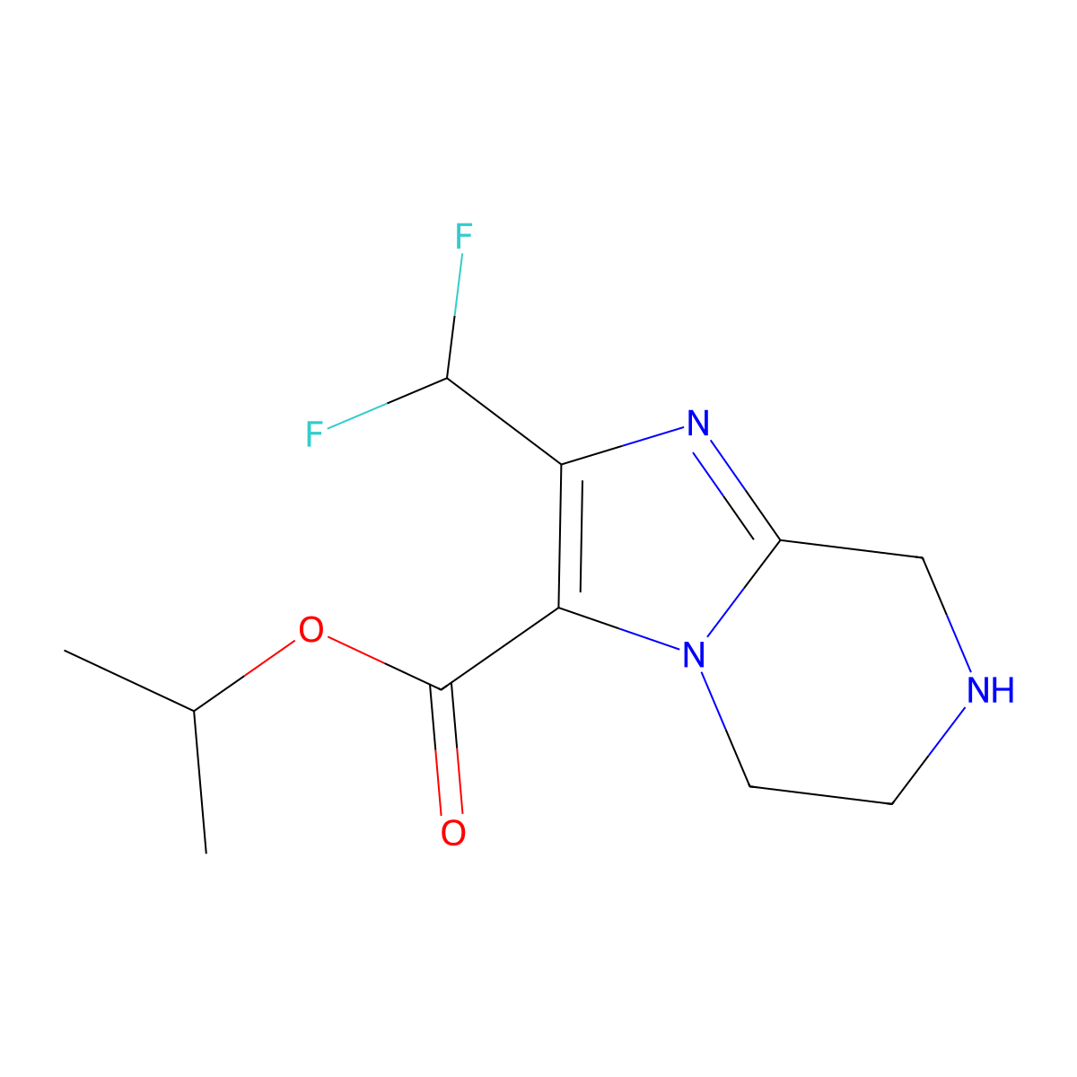 Propan-2-yl 2-(difluoromethyl)-5H,6H,7H,8H-imidazo[1,2-a]pyrazine-3-carboxylate molecular structure, CAS 2060020-55-3