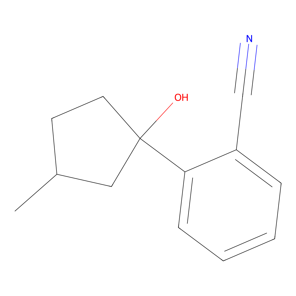 2-(1-Hydroxy-3-methylcyclopentyl)benzonitrile molecular structure, CAS 2060020-56-4