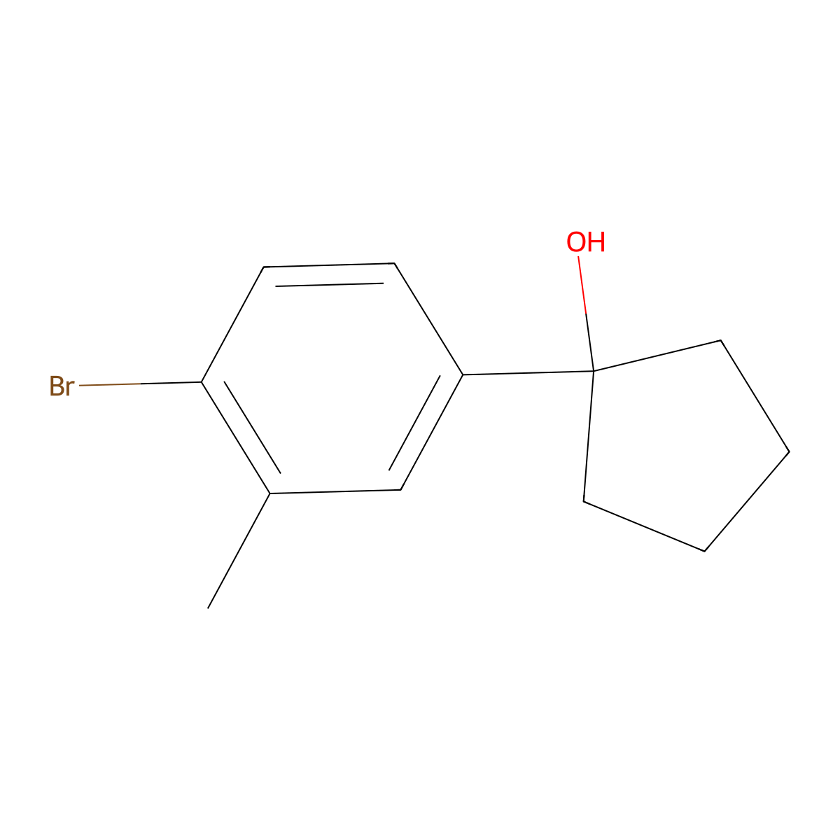 1-(4-Bromo-3-methylphenyl)cyclopentanol molecular structure, CAS 2060020-57-5