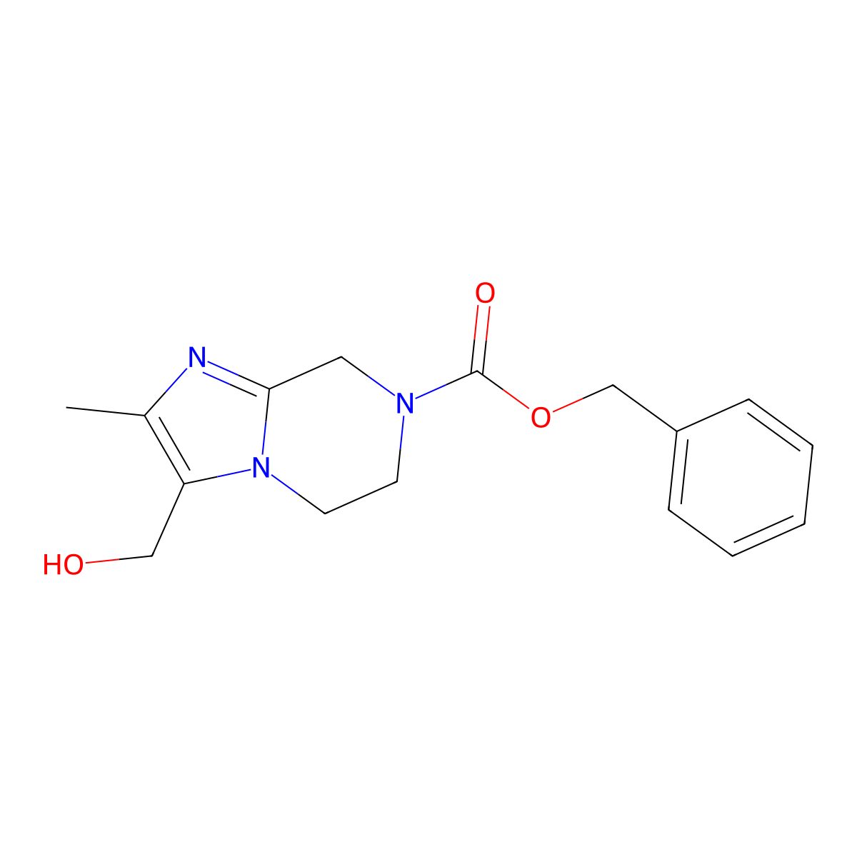 Benzyl 3-(hydroxymethyl)-2-methyl-5H,6H,7H,8H-imidazo[1,2-a]pyrazine-7-carboxylate molecular structure, CAS 2060020-60-0
