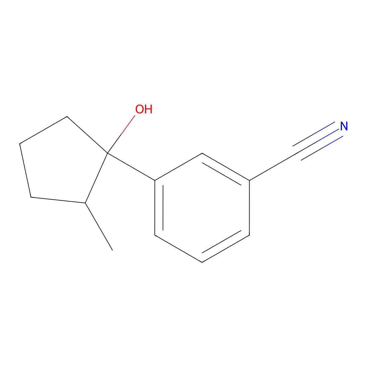 3-(1-Hydroxy-2-methylcyclopentyl)benzonitrile molecular structure, CAS 2060020-61-1