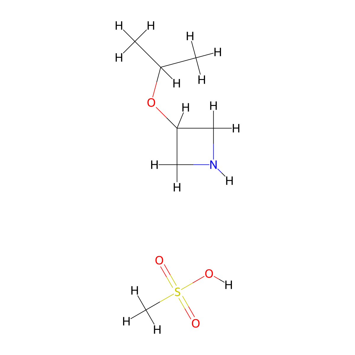 3-(Propan-2-yloxy)azetidine; methanesulfonic acid molecular structure, CAS 2060020-62-2