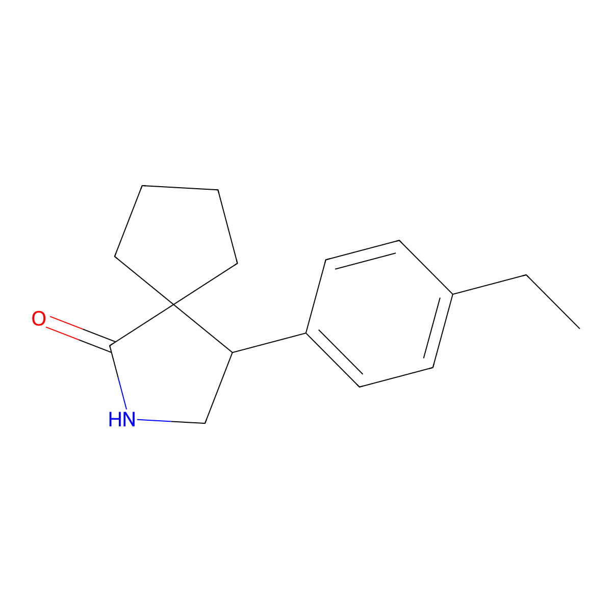 4-(4-Ethylphenyl)-2-azaspiro[4.4]nonan-1-one molecular structure, CAS 2060020-63-3