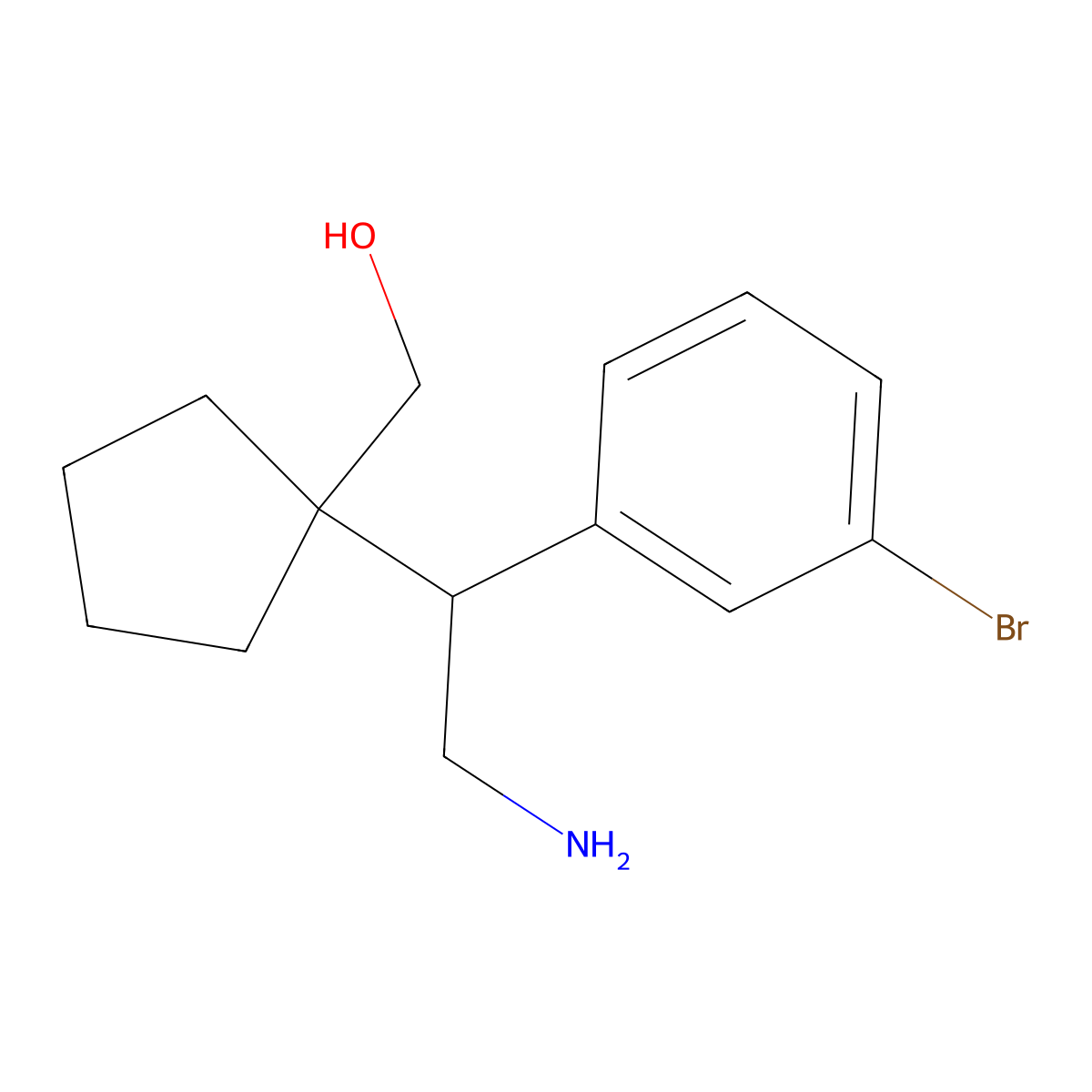 {1-[2-Amino-1-(3-bromophenyl)ethyl]cyclopentyl}methanol molecular structure, CAS 2060020-66-6