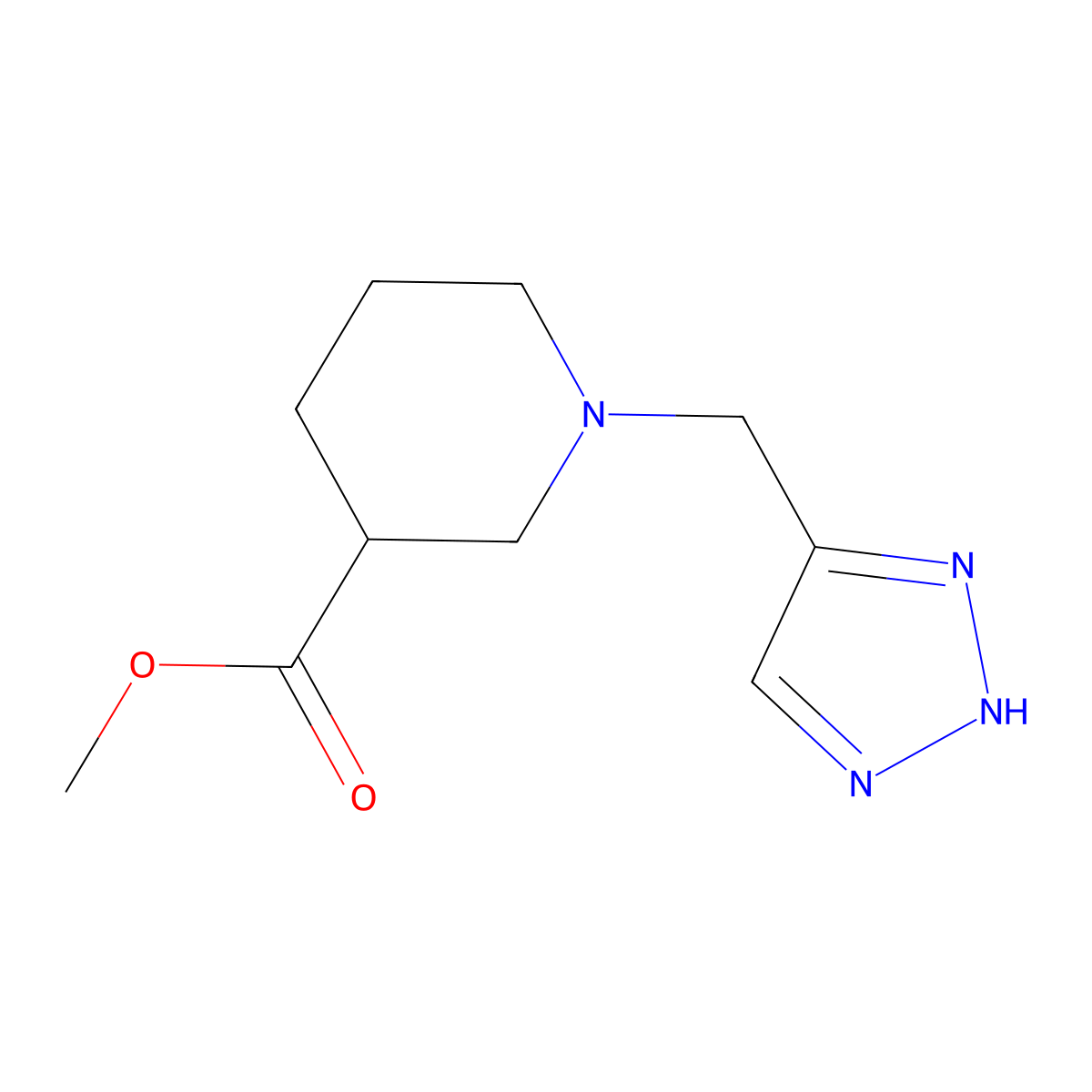 Methyl 1-[(2H-1,2,3-triazol-4-yl)methyl]piperidine-3-carboxylate molecular structure, CAS 2060020-67-7