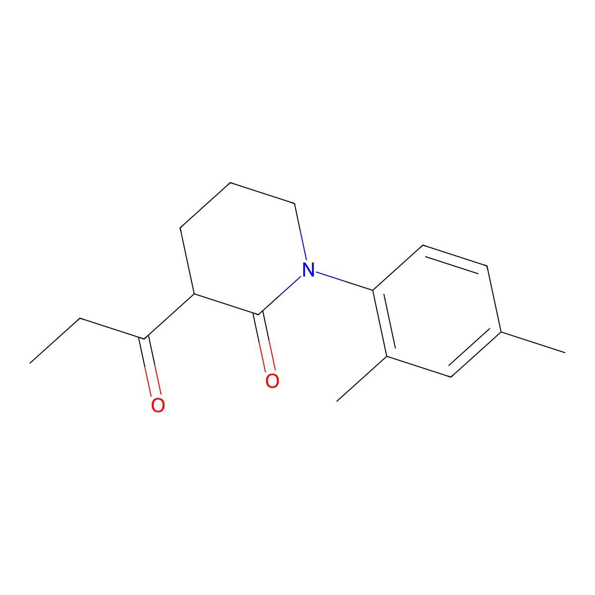 1-(2,4-Dimethylphenyl)-3-propanoylpiperidin-2-one molecular structure, CAS 2060020-70-2