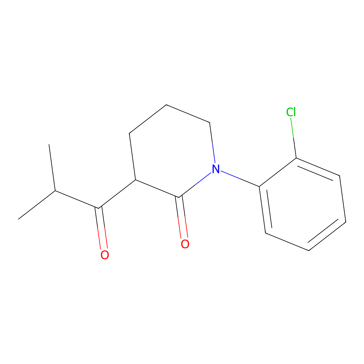 1-(2-Chlorophenyl)-3-(2-methylpropanoyl)piperidin-2-one molecular structure, CAS 2060020-77-9