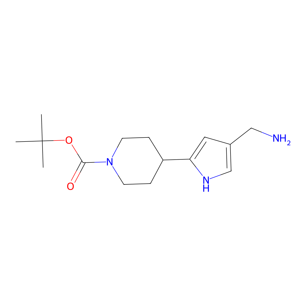 tert-Butyl 4-[4-(aminomethyl)-1H-pyrrol-2-yl]piperidine-1-carboxylate molecular structure, CAS 2060020-78-0