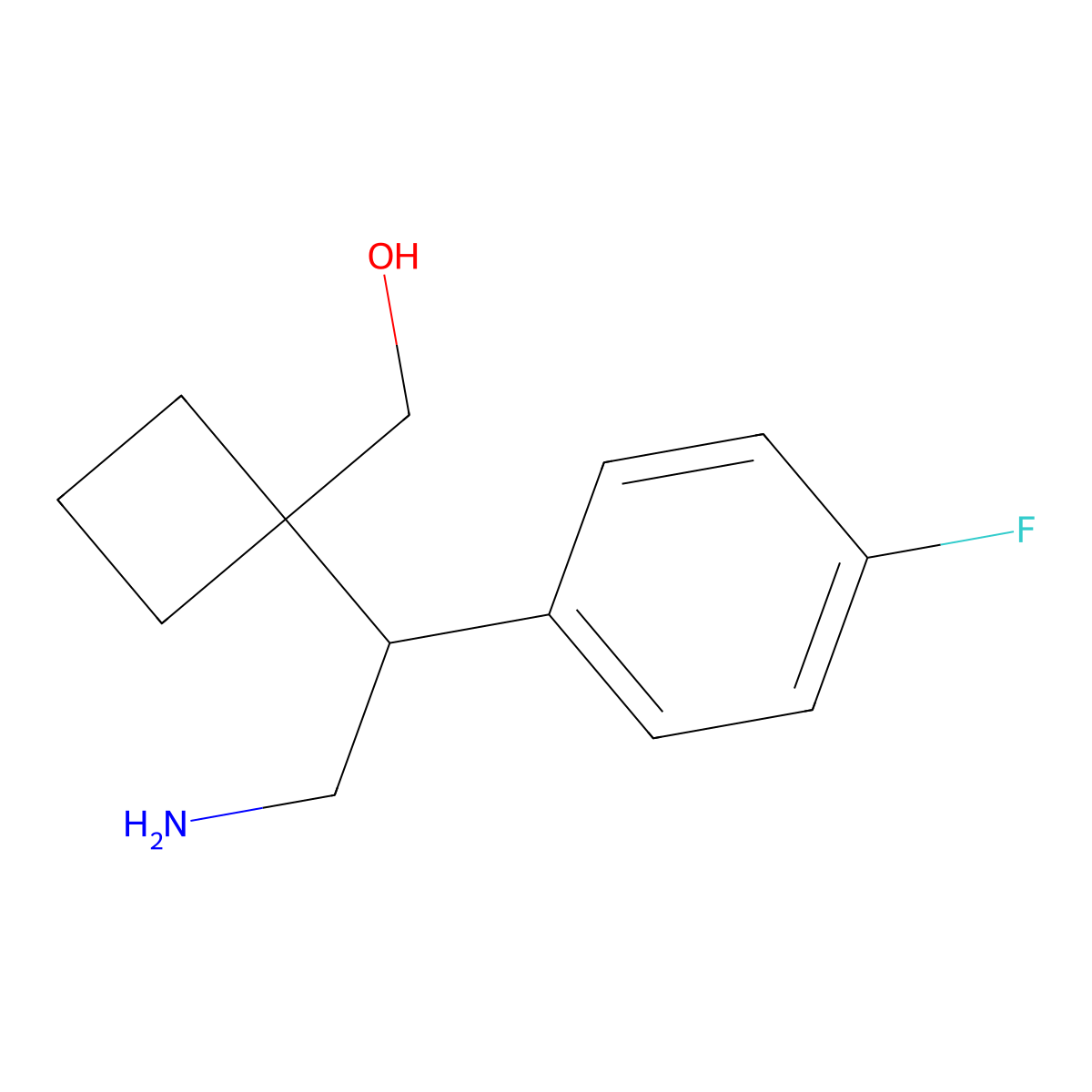 {1-[2-Amino-1-(4-fluorophenyl)ethyl]cyclobutyl}methanol molecular structure, CAS 2060020-82-6
