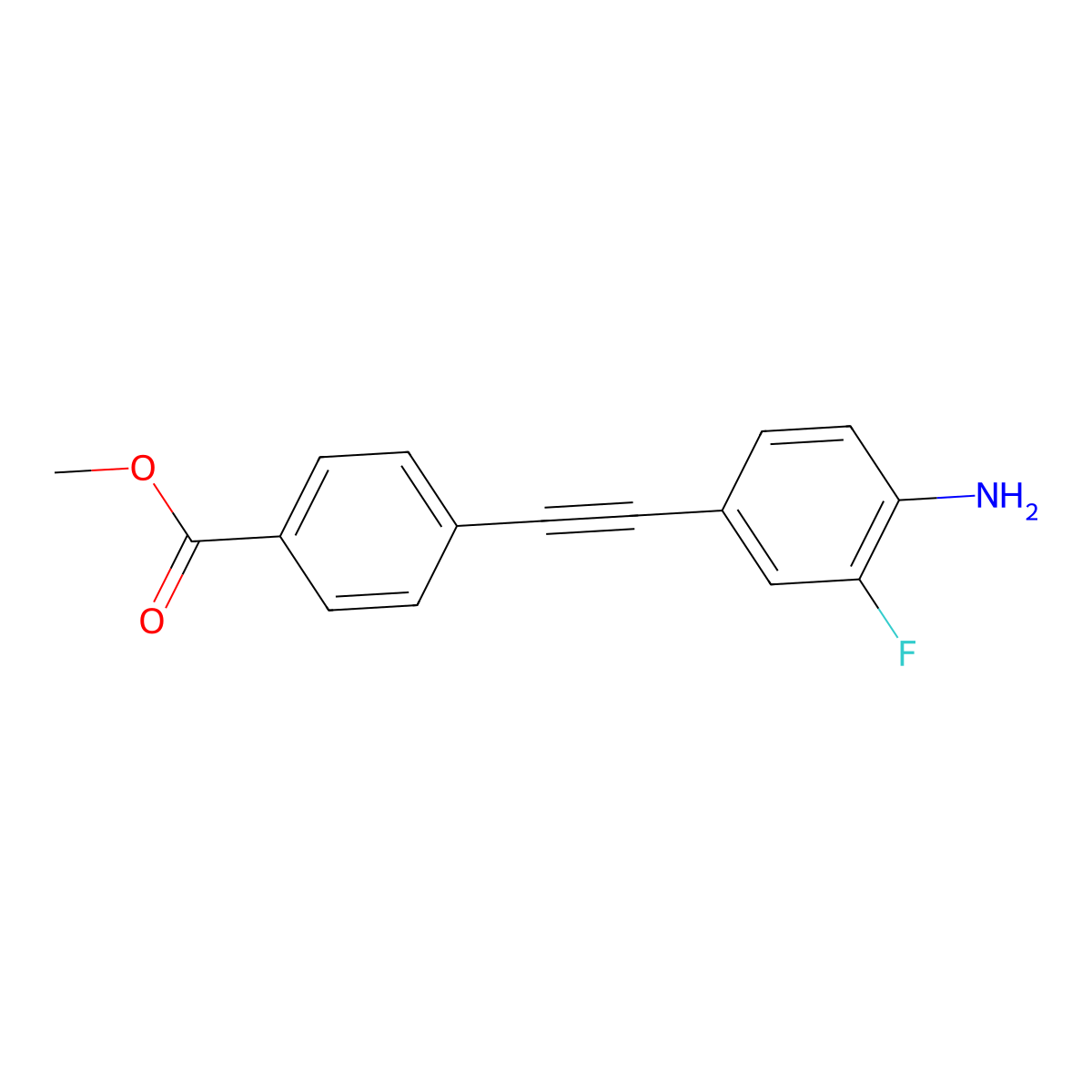 Methyl 4-[2-(4-amino-3-fluorophenyl)ethynyl]benzoate molecular structure, CAS 2060020-85-9
