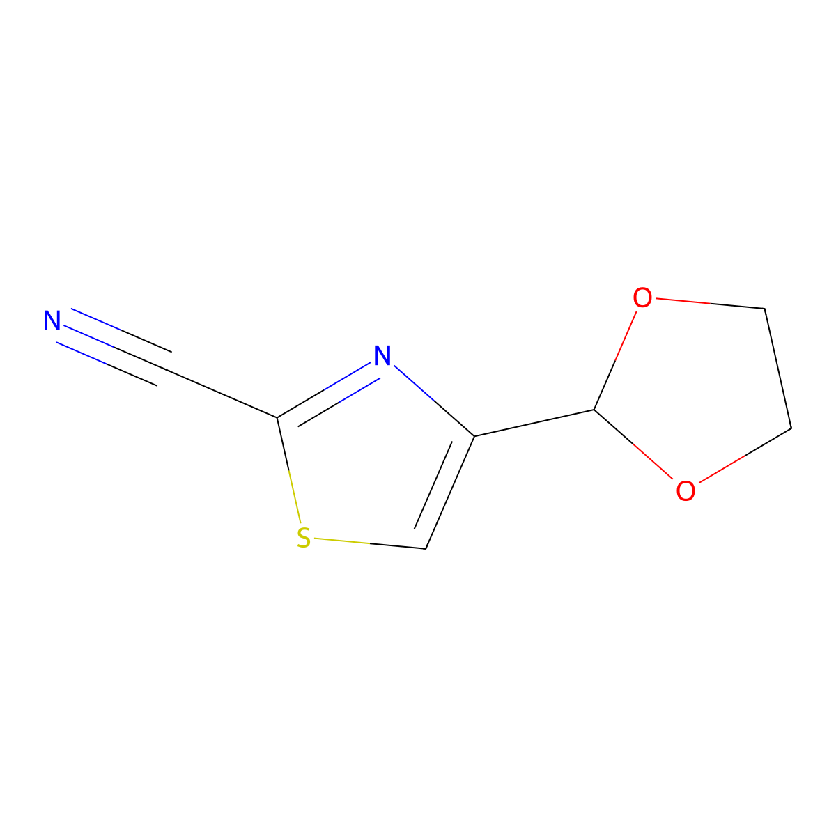 4-(1,3-Dioxolan-2-yl)-1,3-thiazole-2-carbonitrile molecular structure, CAS 2060020-86-0