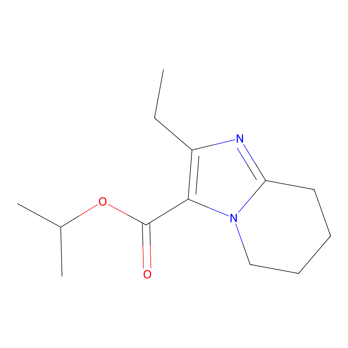 Propan-2-yl 2-ethyl-5H,6H,7H,8H-imidazo[1,2-a]pyridine-3-carboxylate molecular structure, CAS 2060020-87-1