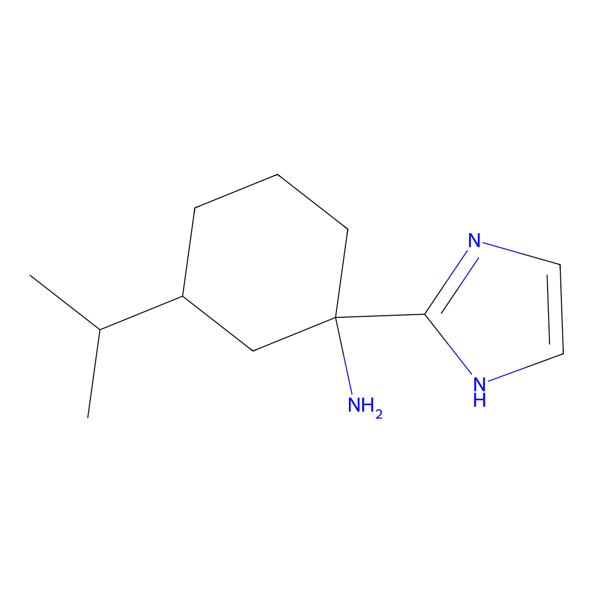 1-(1H-Imidazol-2-yl)-3-(propan-2-yl)cyclohexan-1-amine molecular structure, CAS 2060020-95-1
