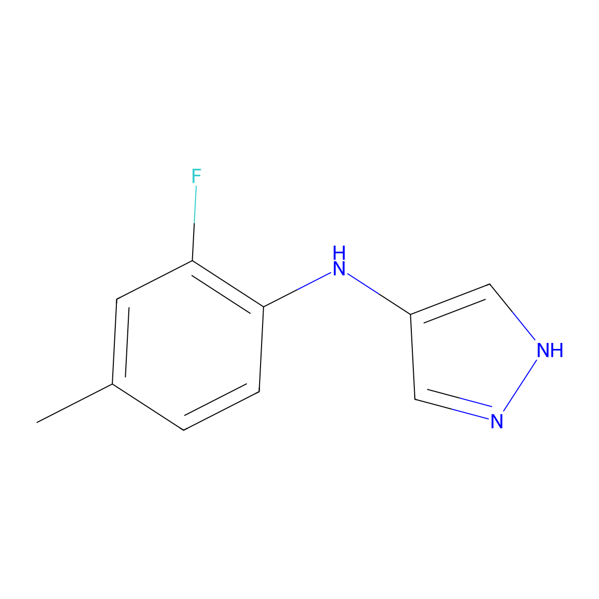 N-(2-Fluoro-4-methylphenyl)-1H-pyrazol-4-amine molecular structure, CAS 2060020-96-2