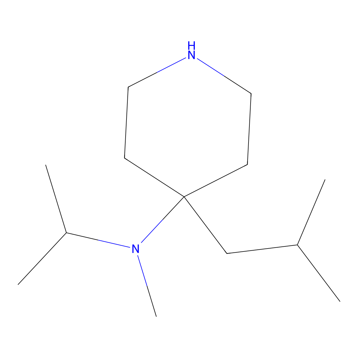 N-Methyl-4-(2-methylpropyl)-N-(propan-2-yl)piperidin-4-amine molecular structure, CAS 2060021-13-6