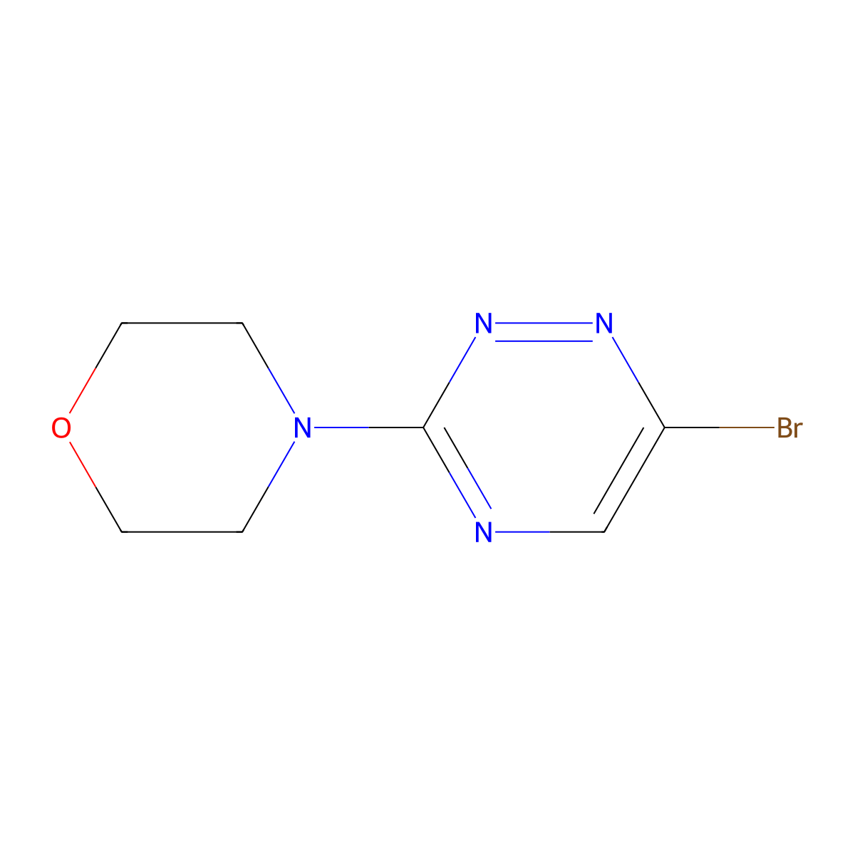 6-Bromo-3-(morpholin-4-yl)-1,2,4-triazine molecular structure, CAS 2060021-21-6