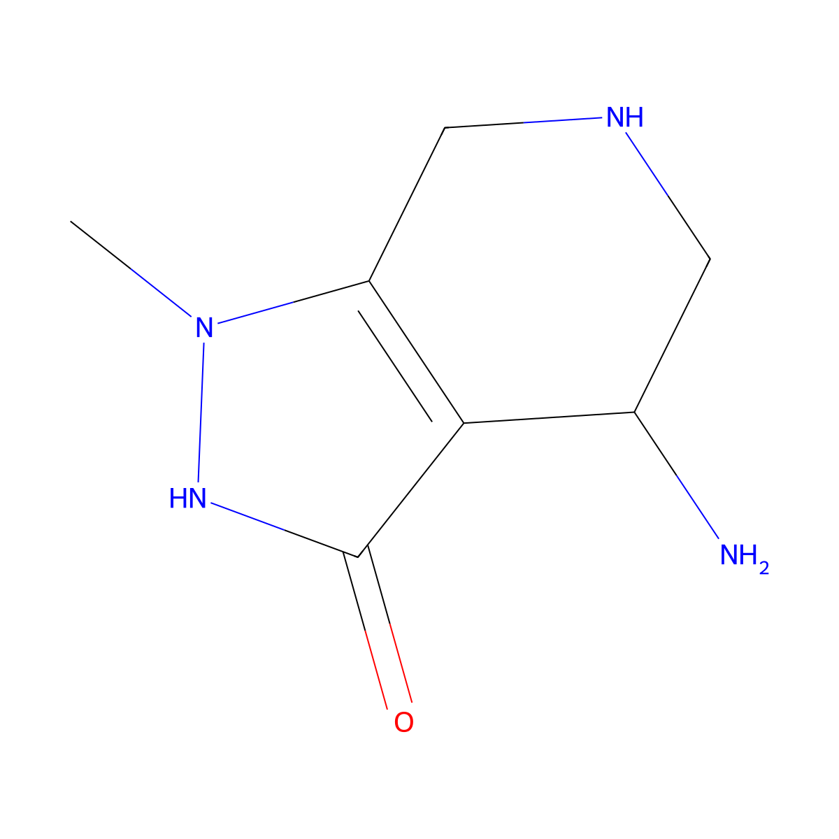 4-Amino-1-methyl-1H,4H,5H,6H,7H-pyrazolo[3,4-c]pyridin-3-ol molecular structure, CAS 2060021-23-8