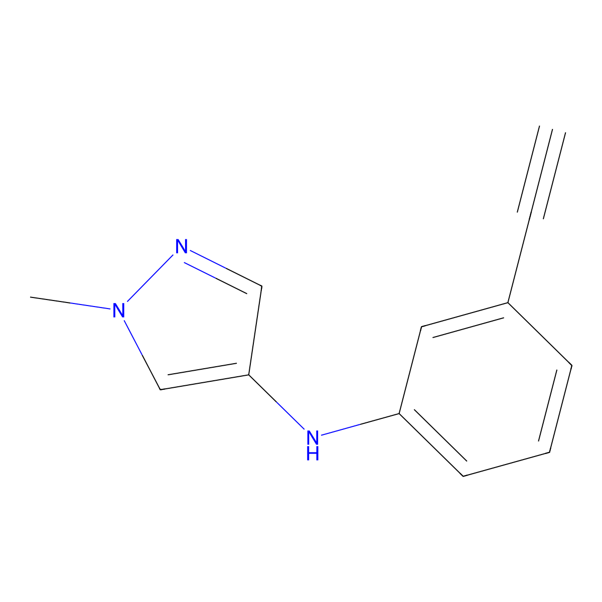 N-(3-Ethynylphenyl)-1-methyl-1H-pyrazol-4-amine molecular structure, CAS 2060021-34-1