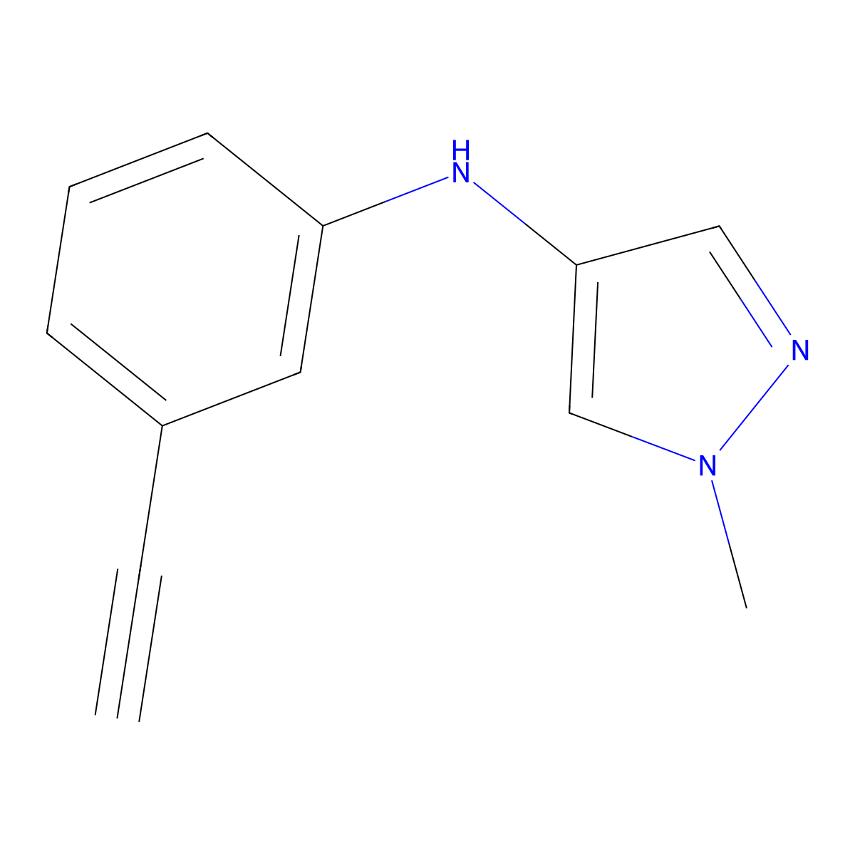 N-(3-Ethynylphenyl)-1-methyl-1H-pyrazol-4-amine molecular structure, CAS 2060021-34-1