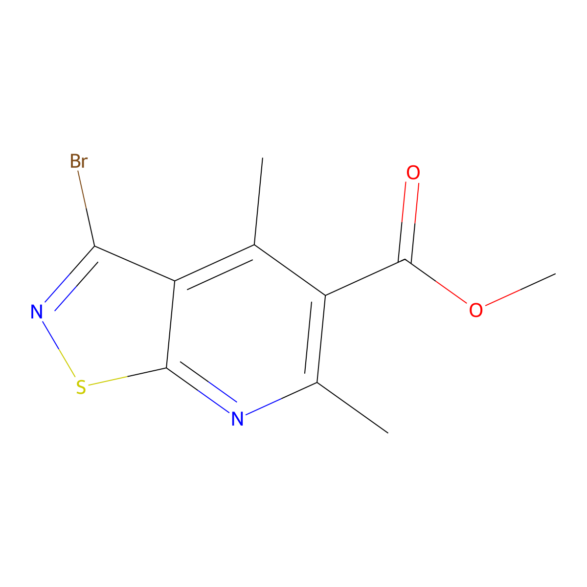 Methyl 3-bromo-4,6-dimethyl-[1,2]thiazolo[5,4-b]pyridine-5-carboxylate molecular structure, CAS 2060021-35-2