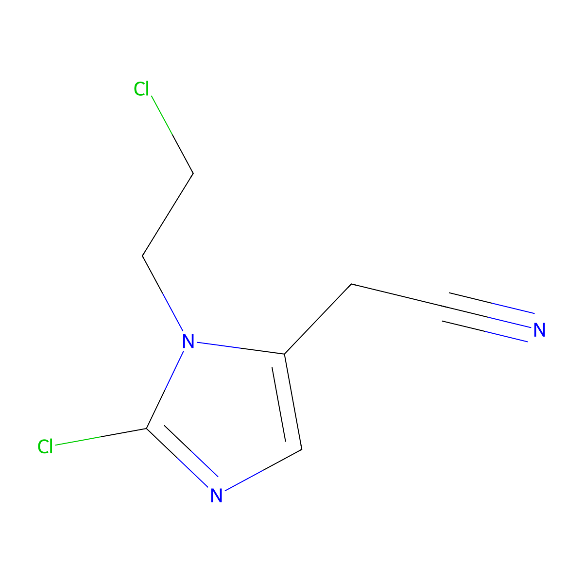 2-[2-Chloro-1-(2-chloroethyl)-1H-imidazol-5-yl]acetonitrile molecular structure, CAS 2060021-36-3