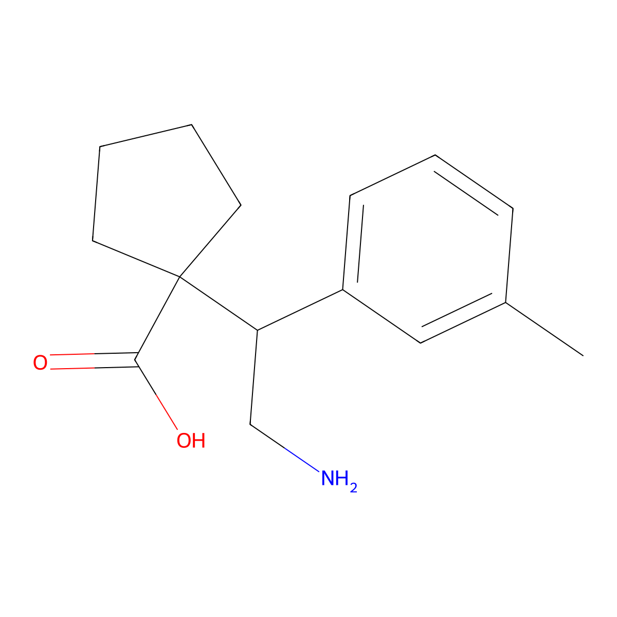 1-[2-Amino-1-(3-methylphenyl)ethyl]cyclopentane-1-carboxylic acid molecular structure, CAS 2060021-38-5