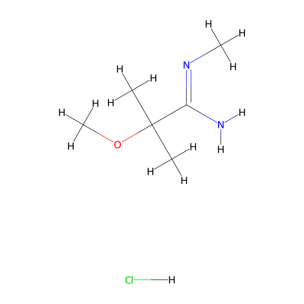 2-methoxy-N,2-dimethylpropanimidamide hydrochloride molecular structure, CAS 2060021-59-0