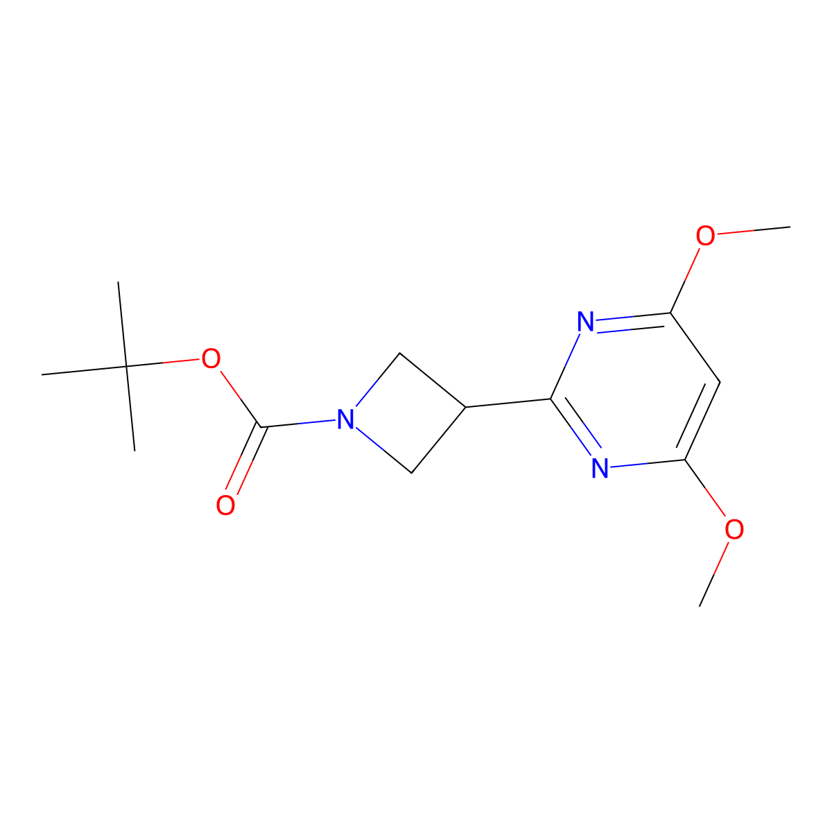 tert-Butyl 3-(4,6-dimethoxypyrimidin-2-yl)azetidine-1-carboxylate molecular structure, CAS 2060021-63-6