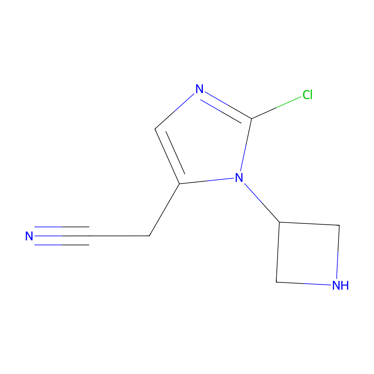 2-[1-(Azetidin-3-yl)-2-chloro-1H-imidazol-5-yl]acetonitrile molecular structure, CAS 2060021-67-0