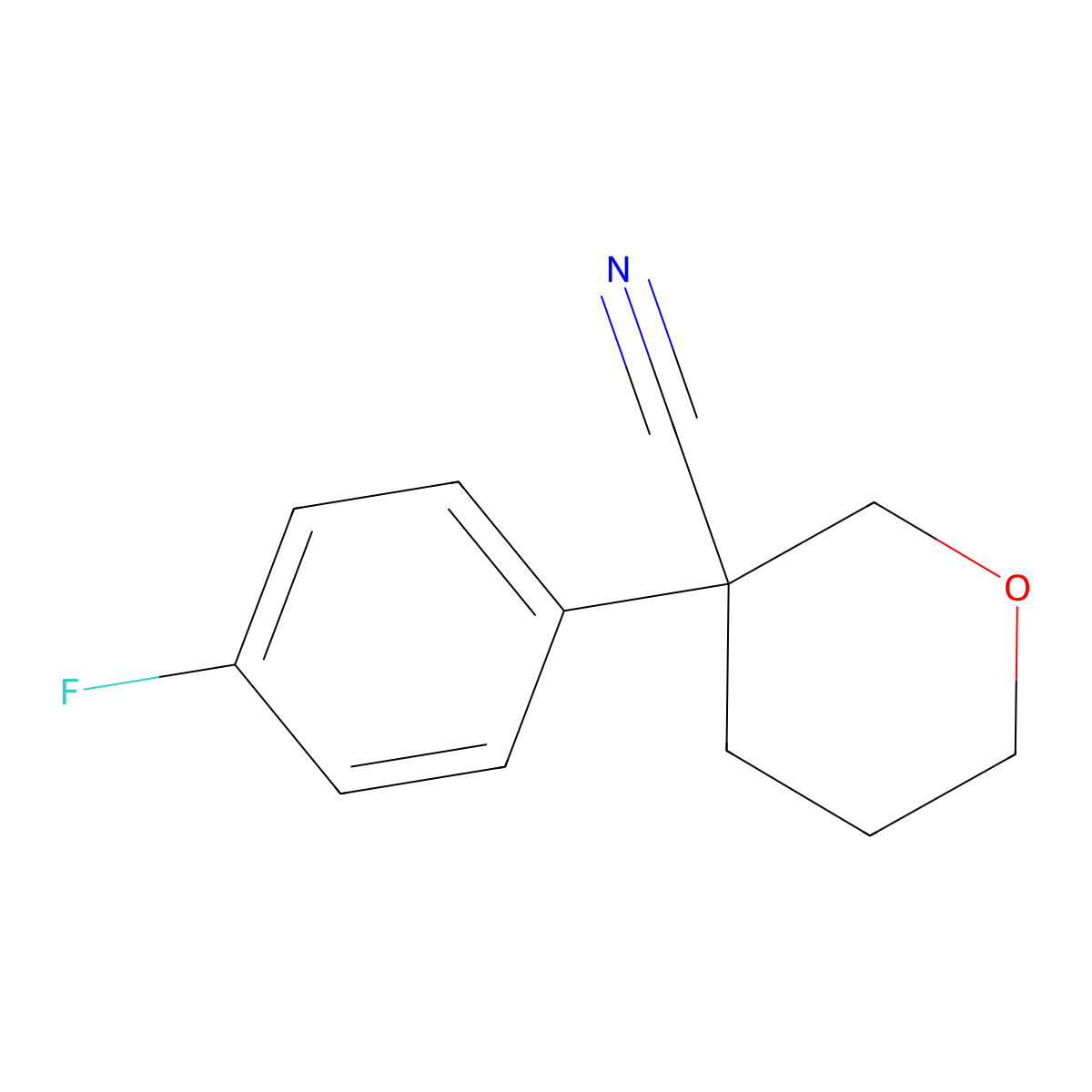 3-(4-Fluorophenyl)oxane-3-carbonitrile molecular structure, CAS 2060021-69-2