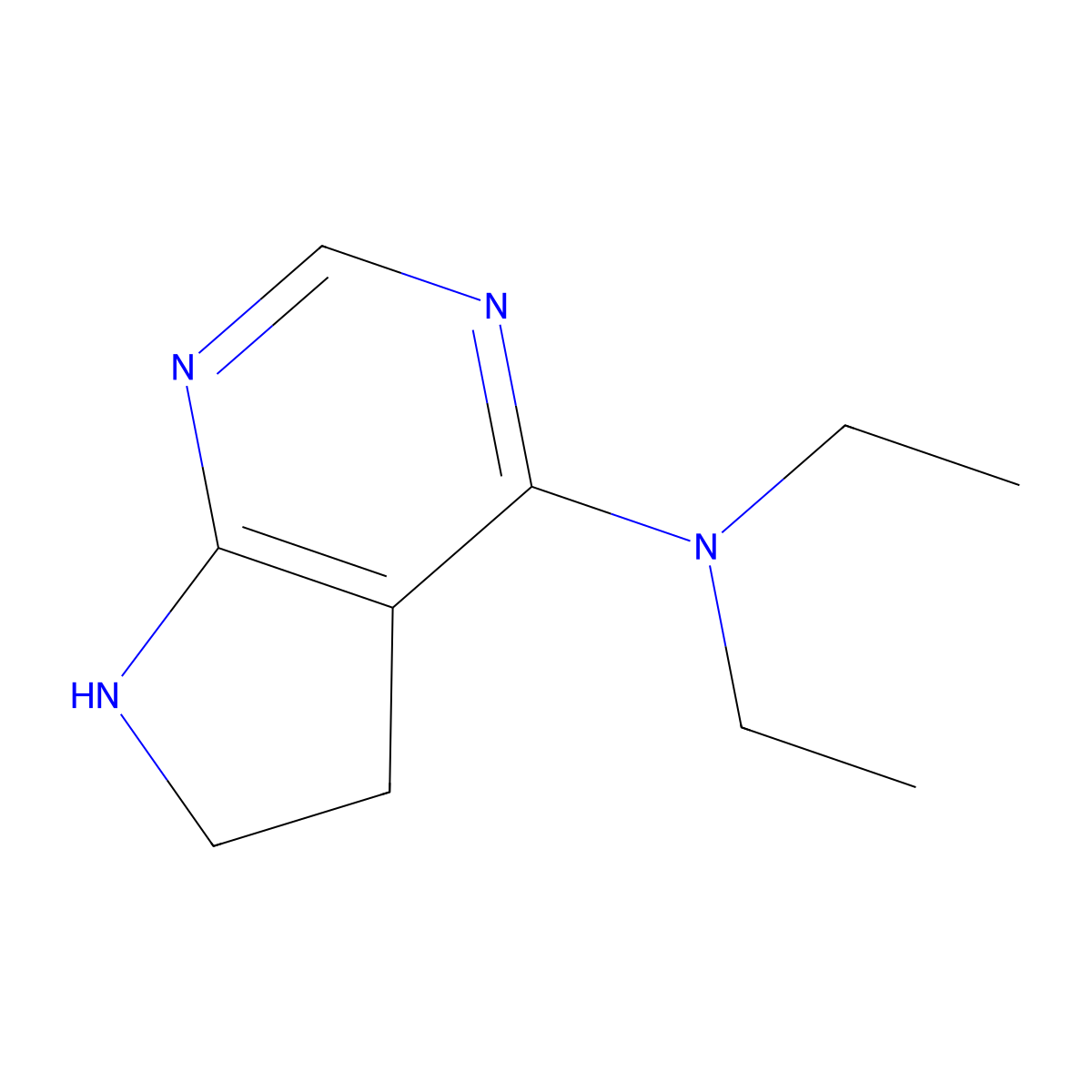 N,N-Diethyl-5H,6H,7H-pyrrolo[2,3-d]pyrimidin-4-amine molecular structure, CAS 2060024-18-0