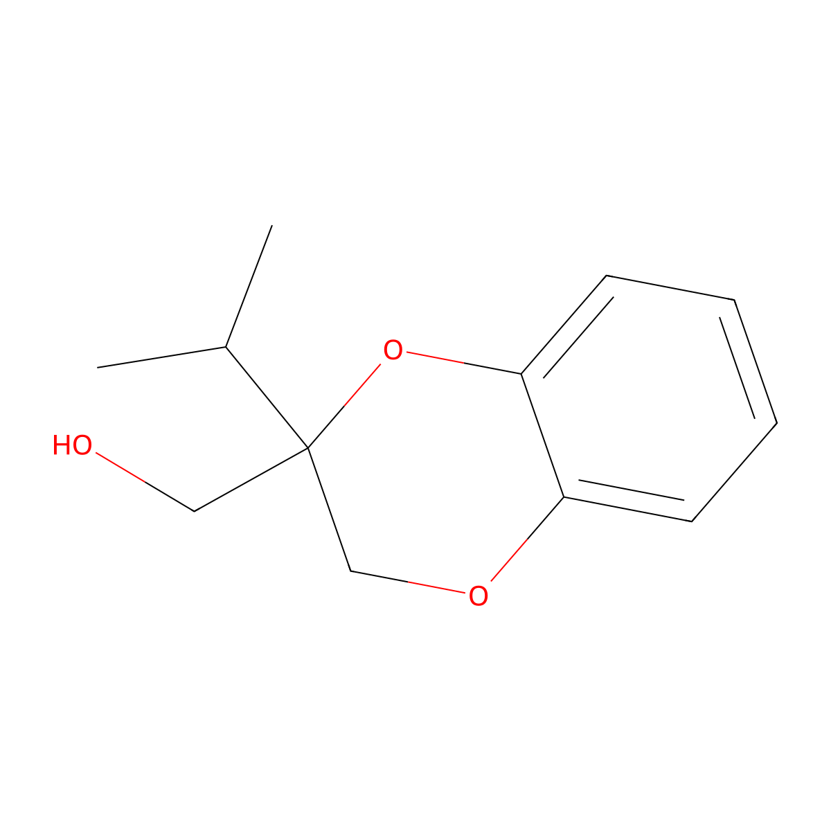[2-(Propan-2-yl)-2,3-dihydro-1,4-benzodioxin-2-yl]methanol molecular structure, CAS 2060024-26-0