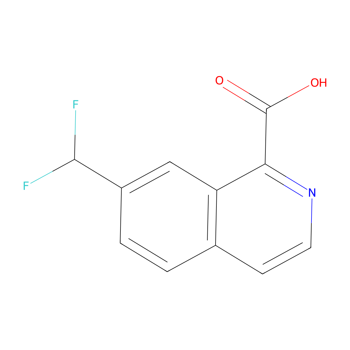 7-(Difluoromethyl)isoquinoline-1-carboxylic acid molecular structure, CAS 2060024-30-6