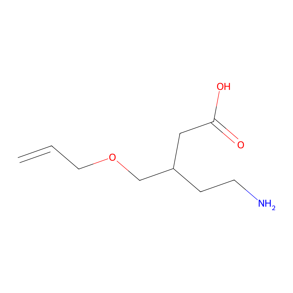 5-Amino-3-[(prop-2-en-1-yloxy)methyl]pentanoic acid molecular structure, CAS 2060024-31-7