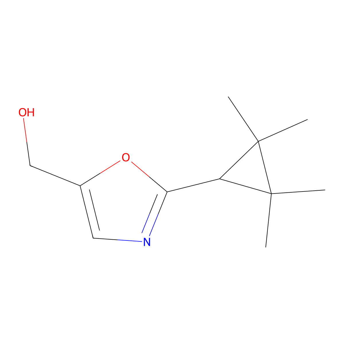 [2-(2,2,3,3-Tetramethylcyclopropyl)-1,3-oxazol-5-yl]methanol molecular structure, CAS 2060024-39-5