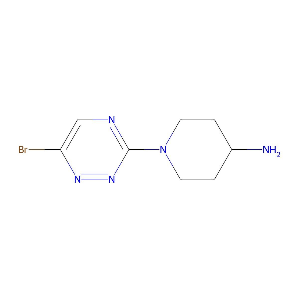 1-(6-Bromo-1,2,4-triazin-3-yl)piperidin-4-amine molecular structure, CAS 2060024-43-1