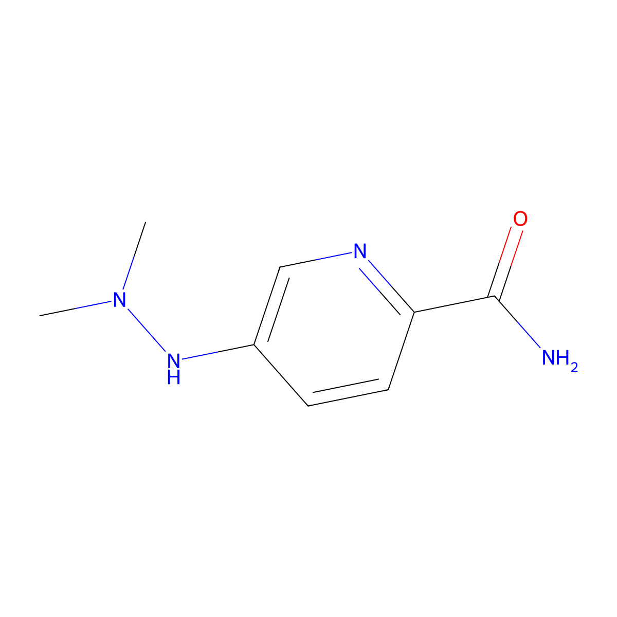 5-(2,2-Dimethylhydrazin-1-yl)pyridine-2-carboxamide molecular structure, CAS 2060024-48-6