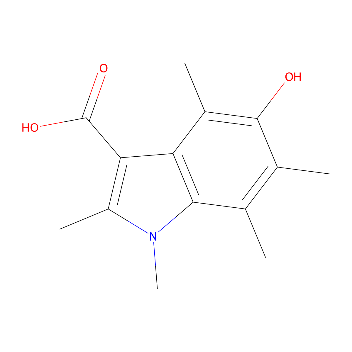 5-Hydroxy-1,2,4,6,7-pentamethyl-1H-indole-3-carboxylic acid molecular structure, CAS 2060024-52-2