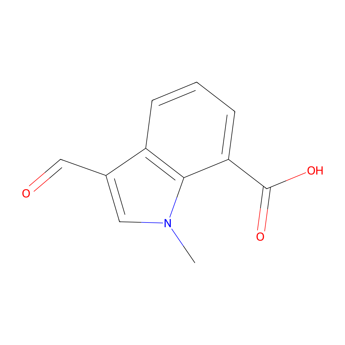 3-Formyl-1-methyl-1H-indole-7-carboxylic acid molecular structure, CAS 2060024-53-3