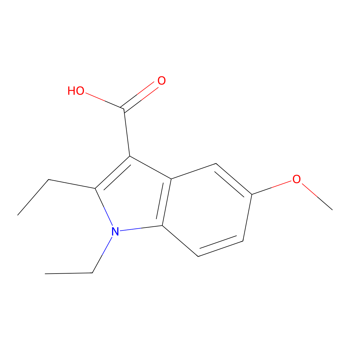 1,2-Diethyl-5-methoxy-1H-indole-3-carboxylic acid molecular structure, CAS 2060024-60-2