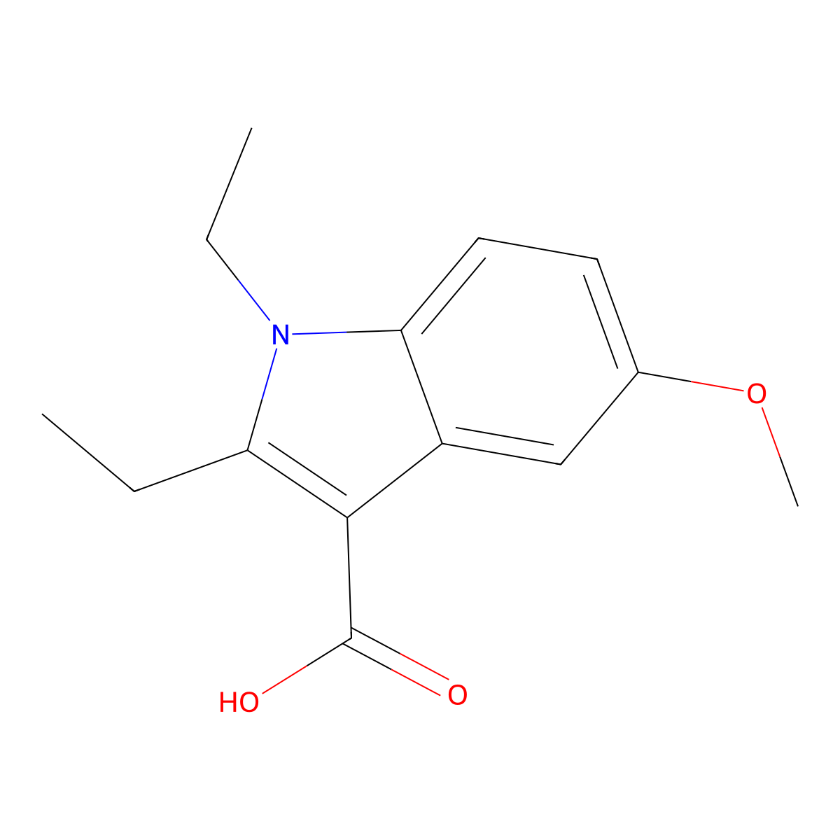 1,2-Diethyl-5-methoxy-1H-indole-3-carboxylic acid molecular structure, CAS 2060024-60-2
