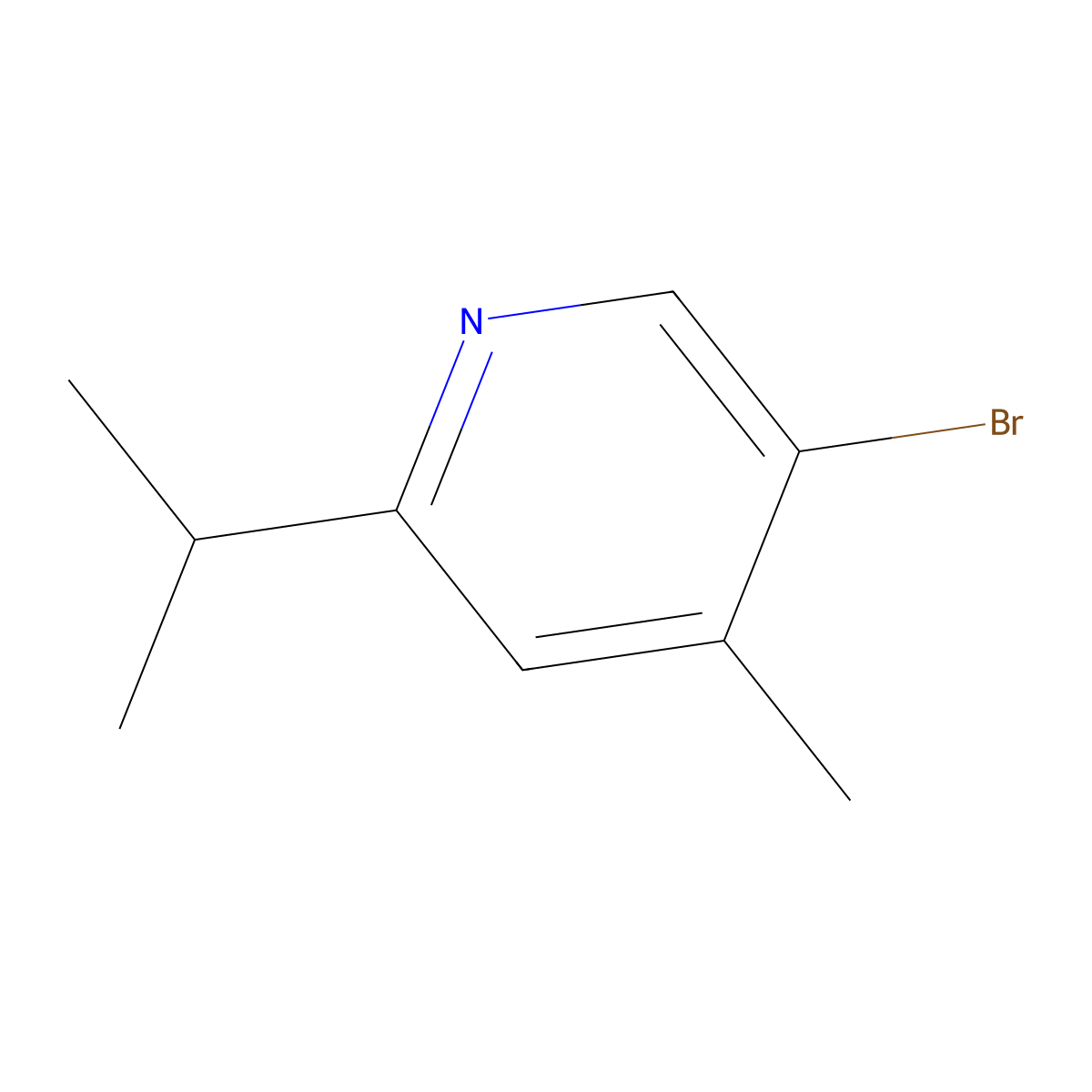 5-Bromo-4-methyl-2-(propan-2-yl)pyridine molecular structure, CAS 2060024-61-3
