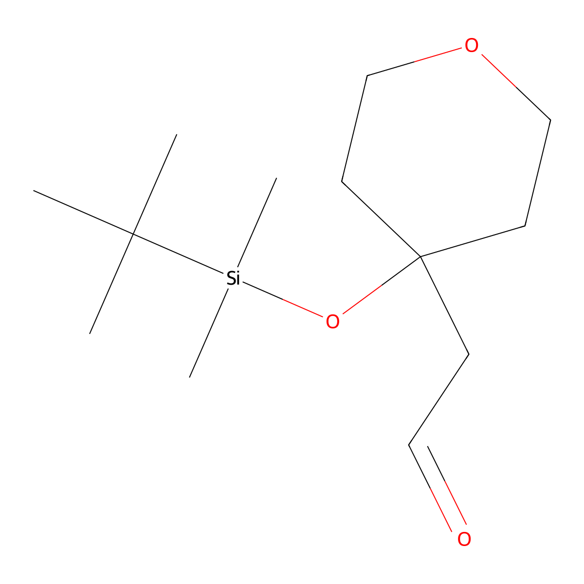 2-{4-[(Tert-butyldimethylsilyl)oxy]oxan-4-yl}acetaldehyde molecular structure, CAS 2060024-66-8