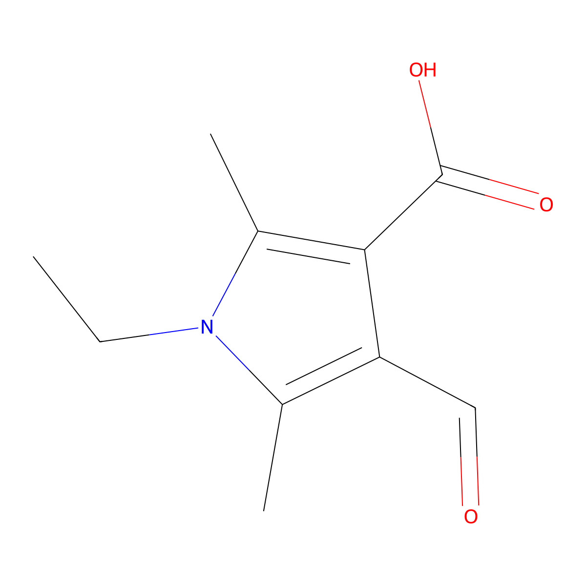 1-Ethyl-4-formyl-2,5-dimethyl-1H-pyrrole-3-carboxylic acid molecular structure, CAS 2060024-67-9