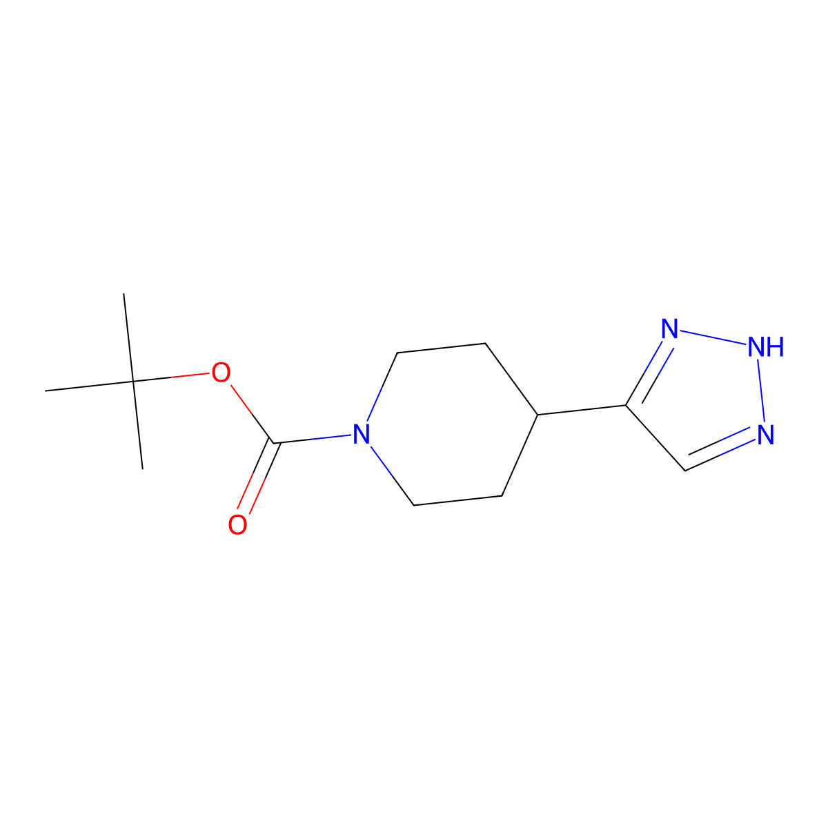tert-Butyl 4-(2H-1,2,3-triazol-4-yl)piperidine-1-carboxylate molecular structure, CAS 2060024-68-0